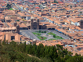 Plaza de Armas z ptaí perspektivy